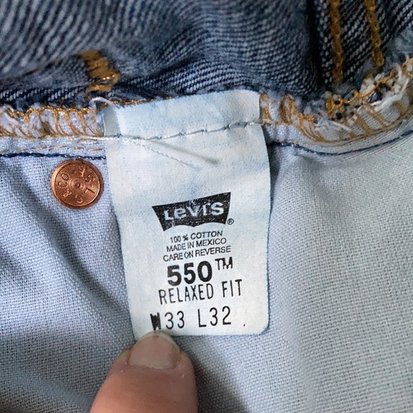 Men’s Levi’s 550 Relaxed Fit Blue Jeans 33 x 32 - Picture 4 of 6